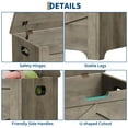 thumbnail image 4 of QinaQin 60cm Wooden Storage Box Bench – 2 Secure Hinges, u-Shaped Openwork Handles, Easy To Assemble for Entryway/Bedroom/Living Room, 4 of 9