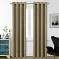 thumbnail image 5 of RISSIEN Extra Long Burlap Linen Farmhouse Curtains 144 inch Length 2 Panels for 2 Story High Living Room Textured Thick Light Filtering Privacy Window Drapes with Grommet 12ft (52x144 Coffee), 5 of 6