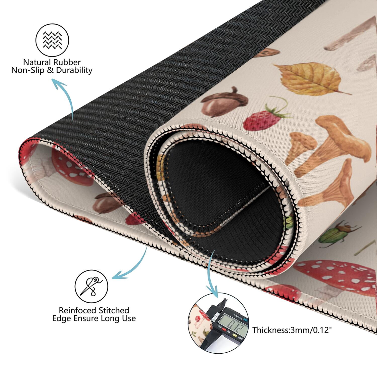 31.5 Inch Plants Inspired Playing Mat Made of Rubber Material Featuring Anti-Slip Non-Skid Backing and Noise Reduction Qualities for Board Games Card Games