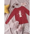 thumbnail image 3 of Cute Bunny W Ribbon N Heart Long Sleeve Toddler -Image by Shutterstock,  3 Toddler, 3 of 4