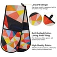 thumbnail image 2 of Yayeee Double Oven Mitt Kitchen Heat Resistant Baking 35" x7" Quilted Glove, Purple Triangles, 2 of 6