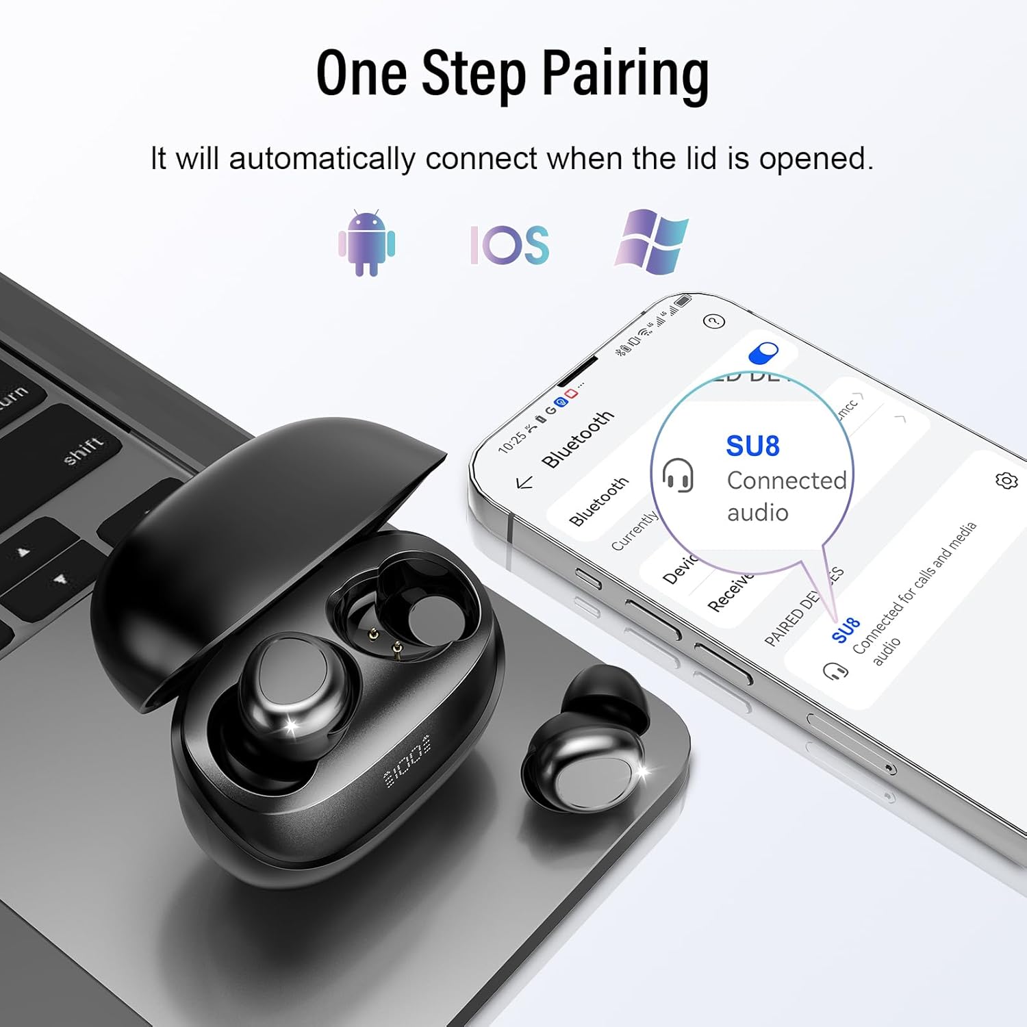 Sleep Earbuds Bluetooth Light-Weight Headphones, Mini Sleep Headphones Small Design for Side Sleepers, Clear Calls Earphones