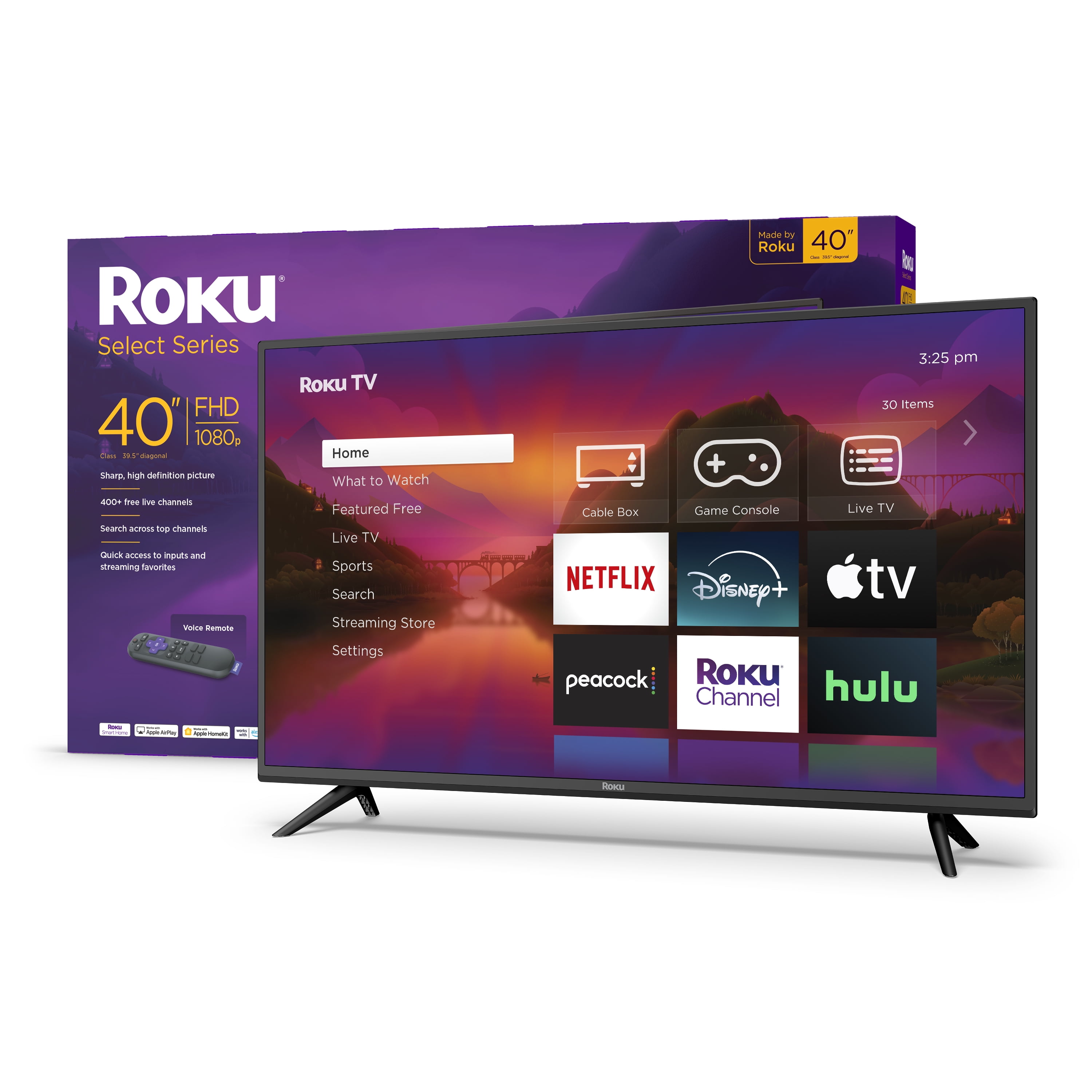 Roku 40-Inch Select Series 1080p Full HD Smart Roku TV with Roku Voice  Remote, Bright Picture, Customizable Home Screen