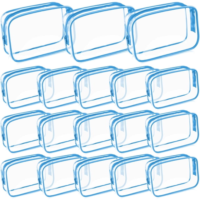 Bolsas de maquillaje Saintrygo, bolsa de cosméticos de PVC transparente, paquete de 18