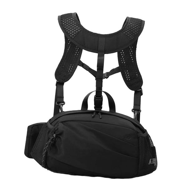 Bolso de pecho con arnés para entrenamiento, cómodo, portátil, impermeable para mujer y hombre. Negro