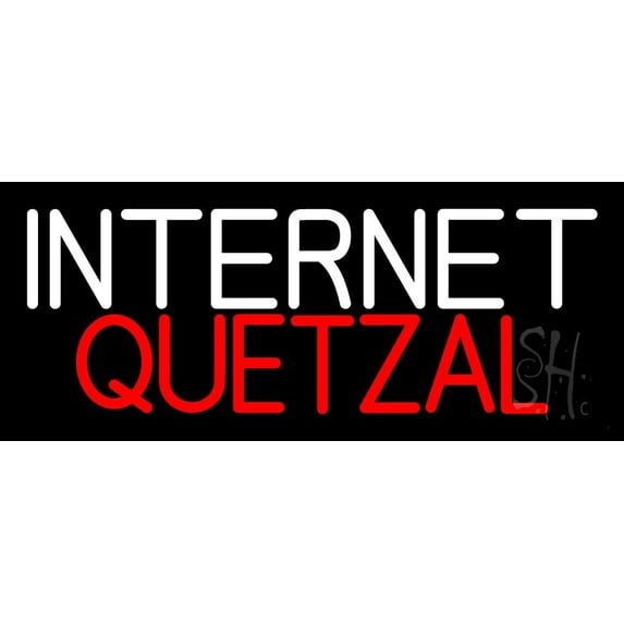 Internet Quetzal LED Neon Sign 10 x 24 - inches, Clear Edge Cut Acrylic Backing, with Dimmer - Bright and Premium built indoor LED Neon Sign for Computer & Electronics store decor.