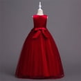 thumbnail image 5 of BRGZLK Flower Girl Maxi Dress Summer 2026 Solid Color Sleeveless Round Neck Tulle Dresses Wedding Guest Birthday Party Princess Gown Red 5-6 Years, 5 of 5