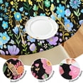 thumbnail image 4 of Dark Pioneer Flower Pattern Round Fitted Tablecloth with Elastic Edge,Dining Table Cover Waterproof,Outdoor Round Tablecloth for Camping,Dining,Indoor and Outdoor, 4 of 7