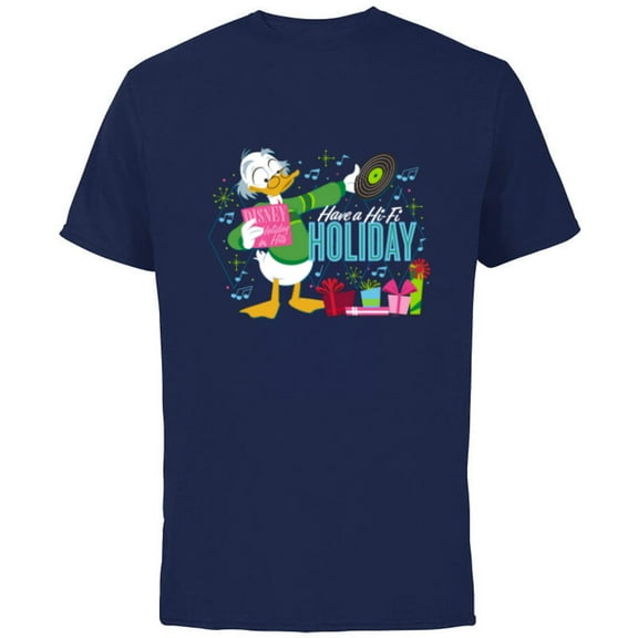 Disney Mickey & Friends Ludwig Von Drake Holiday Hits - Short Sleeve Cotton T-Shirt for Adults - Customized-Navy
