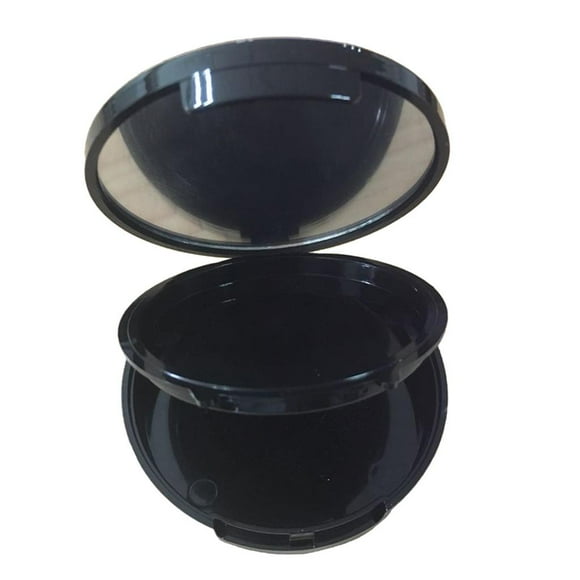 Estuche de maquillaje vacío con textura de espirales y tapa de aluminio. Altura 19mm Doble Nivel