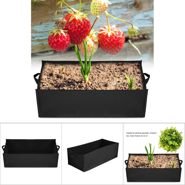 Bolsa Cuadrada Para Plantación De Fresas Y Verduras, Macetero De Flores Para Jardín, Resistente Para Balcón Y Jardín