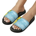 thumbnail image 5 of GZHJMY Stylish Slides for Women Men, Sunflower Blue Plank Soft Flexible Slip-on Sandals Slippers, 5 of 7