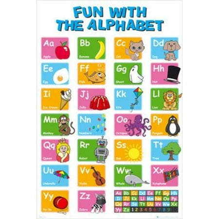 Fun With The Alphabet Educational Chart Poster 24x36 inch - Walmart.com