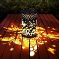 thumbnail image 4 of Butterfly Solar Lanterns Outdoor Hanging, Hollowed-Out Metal Waterproof LED Garden Decor Light For Patio Yard Pathway Lawn Front Porch, Christmas Thanksgiving Birthday Gifts For Women Mom Grandma, 4 of 9