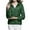 Green, variant on ALLLIST with Zipper Women's Jackets Long Sleeve Winter Puffers Green Plain Pockets Quilted Ladie's Jackets