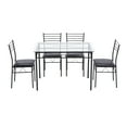 thumbnail image 6 of Gzxs Dining Table Set, 5 Pieces Dining Set with Tempered Glass Top Table and 4 Chairs, Kitchen Dining Room Furniture, Black, 6 of 10