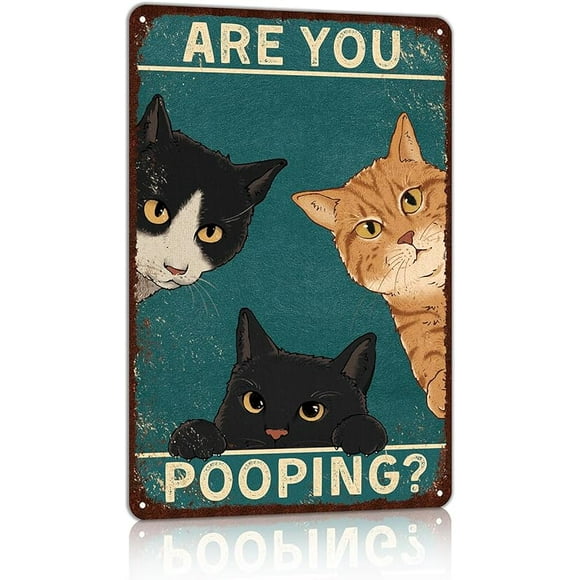 Vintage Bathroom Signs Decor Bathroom Pictures Wall Decor Cat Decor Metal Wall Art