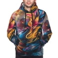 thumbnail image 2 of Bingfone Vibrant Rooster Painting Men's Drawstring Hoodie Long Sleeve Pocket Sweatshirts-3X-Large, 2 of 6