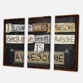 thumbnail image 3 of Designart ' I Love Being Awesome School Quotes ' Rustic Canvas Wall Art Print, 3 of 3