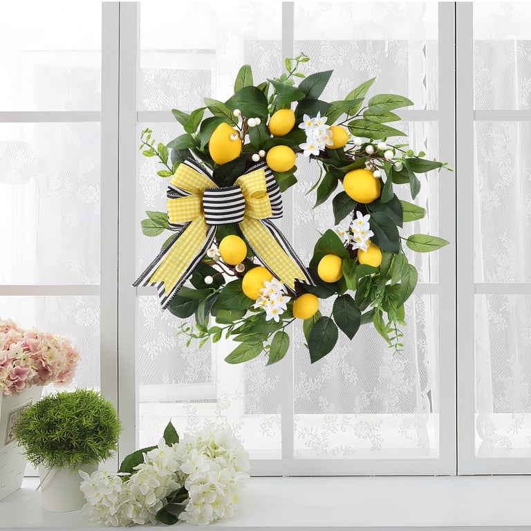 Bibelot 20-Inch Artificial Eucalyptus Berry Wreath - Green Spring Summer Front Door Decor