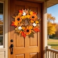 thumbnail image 5 of Halloween Sale Clearance!Fall Decorations for Home, Artificial Fall Wreath Sunflower Maple Leaf Pumpkin Wreath For Thanksgiving Decor, 5 of 7