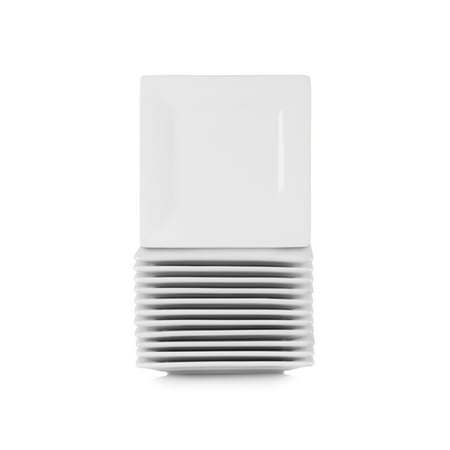 

10 Strawberry Street Catering Pack 6 Square Ceramic Appetizer Plates Set of 12