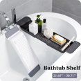 thumbnail image 1 of Expandable Drain Bath Shelf Caddy Tray, Multifunctional Plastic Bathtub Tray Bathroom Organizer Simple Stylish Bathtub Storage Rack for Candle Towel, Book, Wine, Phone, Shower, 1 of 8
