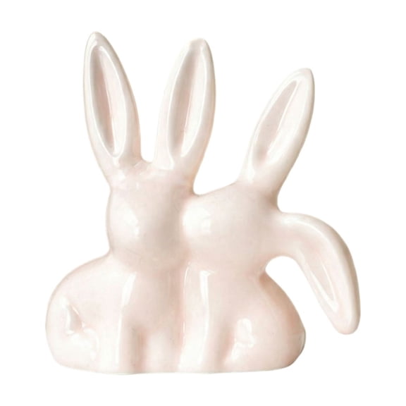 Cute Ceramic Bunny Ring Holder, Jewelry Storage Tray With Earring Hangers, Ring/Necklace/Pendant Organizer, Handcrafted Desktop Ornament For Bedroom/Dressing Table, Gift For