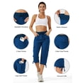 thumbnail image 5 of Women's Cargo Capris Hiking Pants Lightweight Quick Dry Outdoor Athletic Travel Casual Loose Comfy Cute Pockets Haze Blue XL, 5 of 7