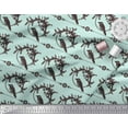 thumbnail image 3 of Soimoi Green Silk Fabric Wreath & Bird Print Sewing Fabric Yard 42 Inch Wide, 3 of 3