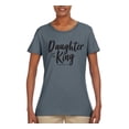 thumbnail image 2 of Wild Bobby Daughter Of The King 2 Corinthians 6:18 Inspirational/Christian Women Graphic Tee, Charcoal, Large, 2 of 5