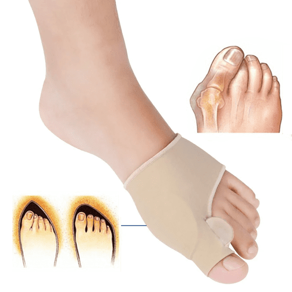 Bunion Corrector Sleeve with Toe Separator, Stretchable Lycra Hallux Valgus Protector Pads, Gel Toe Spacer Cushion Brace for Foot Pain Relief, 1 Pair