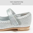 thumbnail image 5 of Stelle Girls Mary Jane Glitter Shoes Wedding Party Flats Dress Pump Shoes for Kids Toddler Flower Girl Low Heel Princess Shoes,Silver, 5 of 7