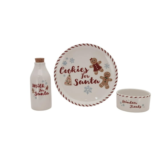 Cookies for Santa Stoneware 3 Piece Set, by Holiday Time