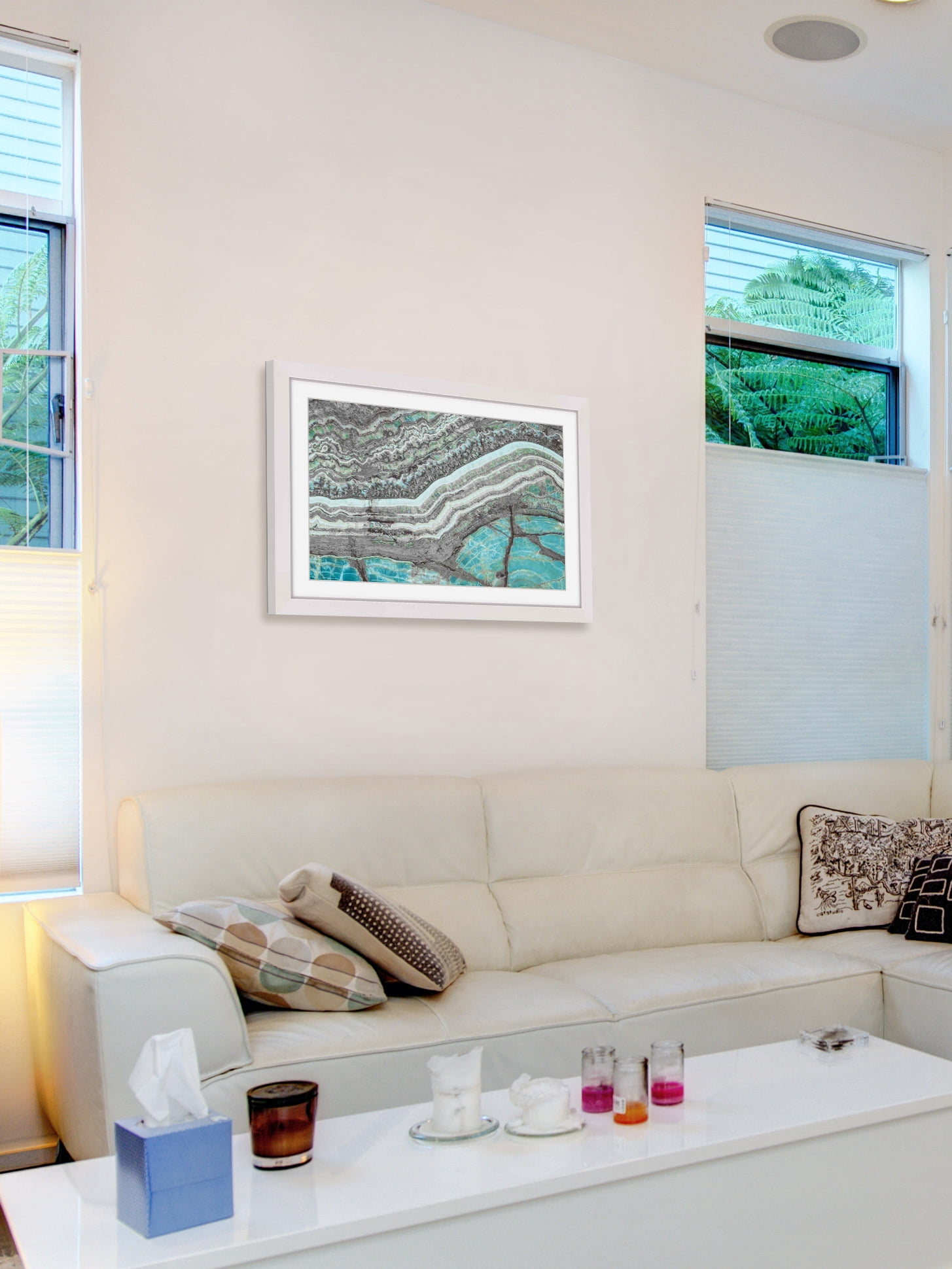 "Aqua Layers" Framed Painting Print