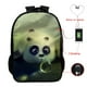 thumbnail image 4 of Mochila con patrón de panda gigante del tesoro nacional, bolso escolar para estudiantes, mochila USB a todo color, bolsa de doble capa, 4 of 5