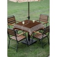 thumbnail image 5 of Square Outdoor Tablecloth with Umbrella Hole Coffee Brown Greek Key Outside Table Cloth Waterproof Patio Table Cover Geometric Greece Ancient Farmhouse Geo Zipper Tablecloths for Picnic 60x60 Inch, 5 of 8