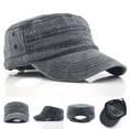 thumbnail image 3 of Cheers.US Cadet Cap Military Army Style Hat Baseball Cap Flat Top Washed Spring Summer Vintage Low-profile Cadet Hat, 3 of 8