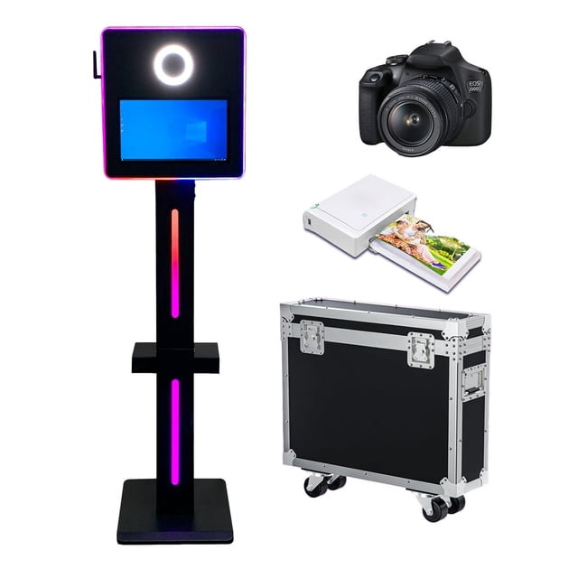 WideMeet 15.6inch Touch Screen Selfie Photobooth Machine with RGB Light for Wedding Event Party