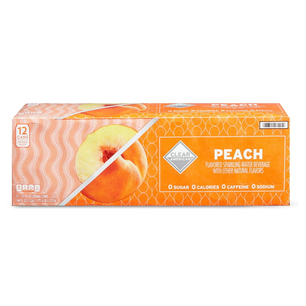 Clear American Sparkling Water, Peach, 12 fl oz, 12 Count