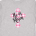 thumbnail image 4 of Inktastic He is Risen Pink Plaid Cross Boys or Girls Long Sleeve Toddler T-Shirt, 4 of 5