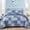 Sky Blue, variant on Grid Patchwork Quilt Set King Size, 3Pcs Gray Bedding Sets Lightweight Adult(90"x110")