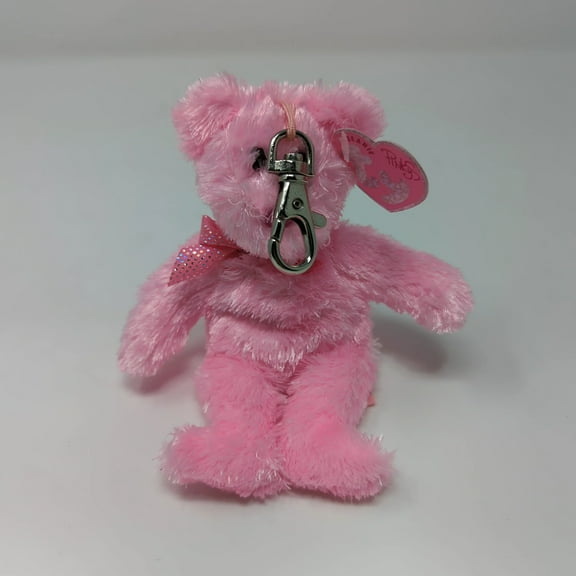 Ty Pinkys (Key Clip) - Dazzler the Pink Teddy Bear  - Stuffed Animal