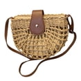 thumbnail image 4 of Woven Beach Crossbody Bag, Straw Small Saddle Shoulder Underarm Design, Bohemian Summer Vacation Handbag, Bag for Beach Vacation Travel Daily Use, 4 of 9