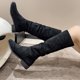 thumbnail image 4 of Amzcrzy Zapatos de mujer,Zapatos de mujer,Zapatillas de mujer, Botas redondas de tacón bajo con cremallera retro cálidas para mujer Sandalias Mujer Zapatillas De Casa, 4 of 6