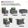 thumbnail image 2 of UDPATIO Patio Furniture Set with Fire Pit Table, Outdoor Patio Sofa Set With Wide Armrest, All-Weather Wicker Rattan Guest Set With Cushion And Glass Table And Waterproof Cover, Gray&Green, 2 of 8