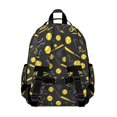 thumbnail image 3 of Softballs and Text Black Pattern Cute School Backpack Bag for School with Padded Back and Adjustable Shoulder Straps 15.25"x11.5"x5.25", 3 of 5