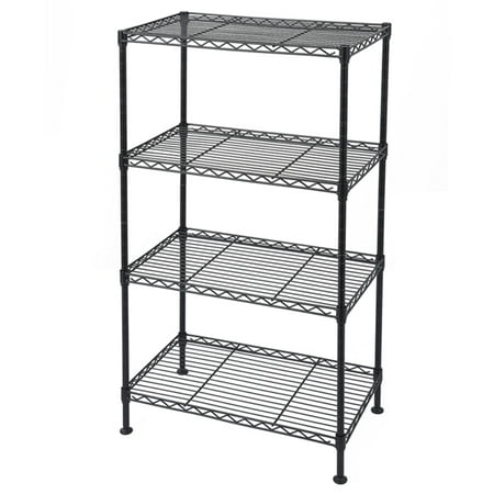 

4-Tier Industrial Welded Wire Shelving Kitchen Laundry room Office or Garage Black