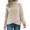 Khaki, variant on Women's Winter Fleece Half‑Zip Stand Collar Quarter Zip Pullover Irregular Wrapped Hem Soft Warm Long‑Sleeve Top