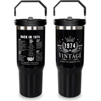 50th Birthday Gifts for Men Women 1974 50th Birthday Decorations for Men Women 50th Gifts for Parents 30 oz Stainless Steel Vacuum Insulated Tumblers Back in 1974 Tumbler Cup